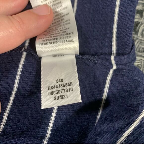 SUSINA Casual Blue with White Stripes Pullover T-Shirt Size M #740 - Picture 7 of 9